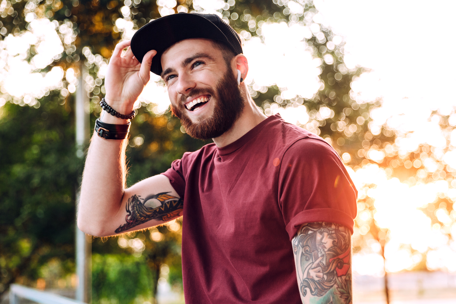 a man wearing a hat