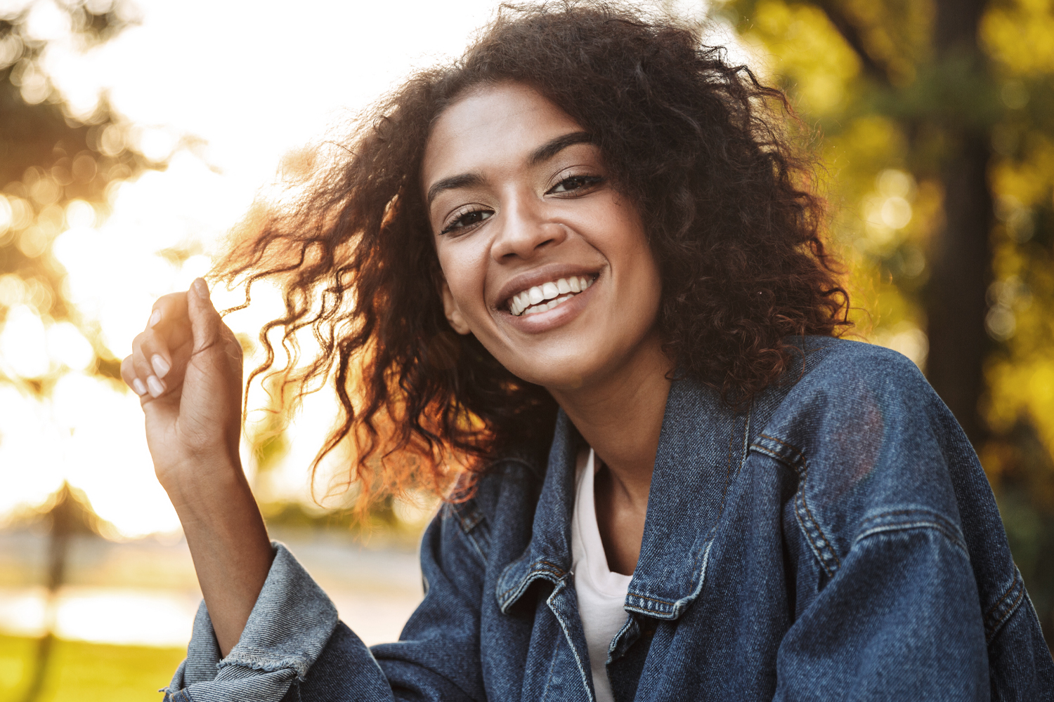 a woman smiling for the camera