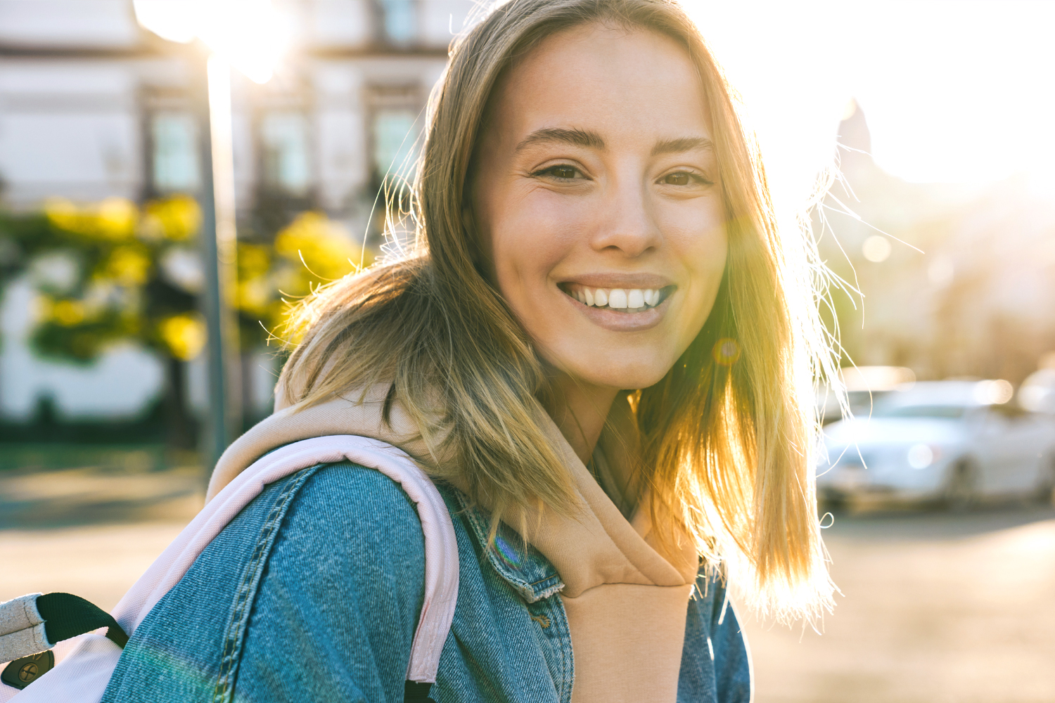 a woman smiling for the camera